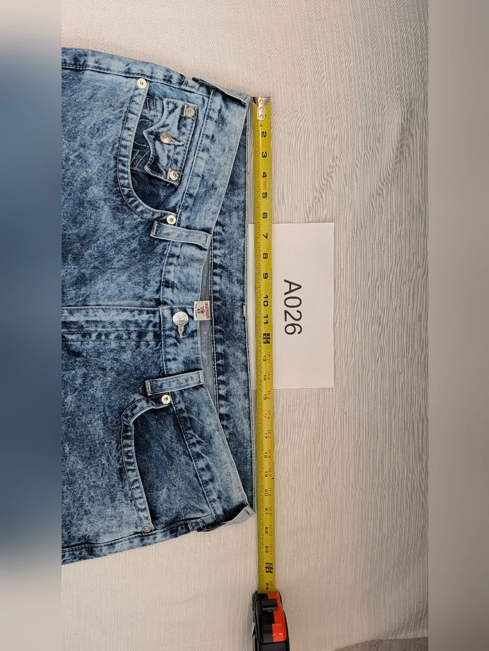 True Religion Acid Wash Denim Home Made Cut Off Short Men 42 RN#112970
